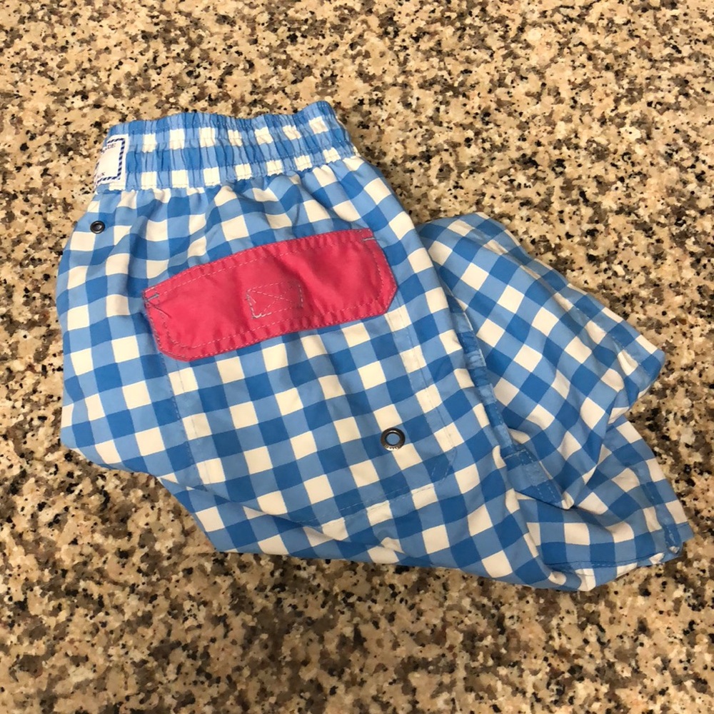 Southern Tide Gingham swim trunks
